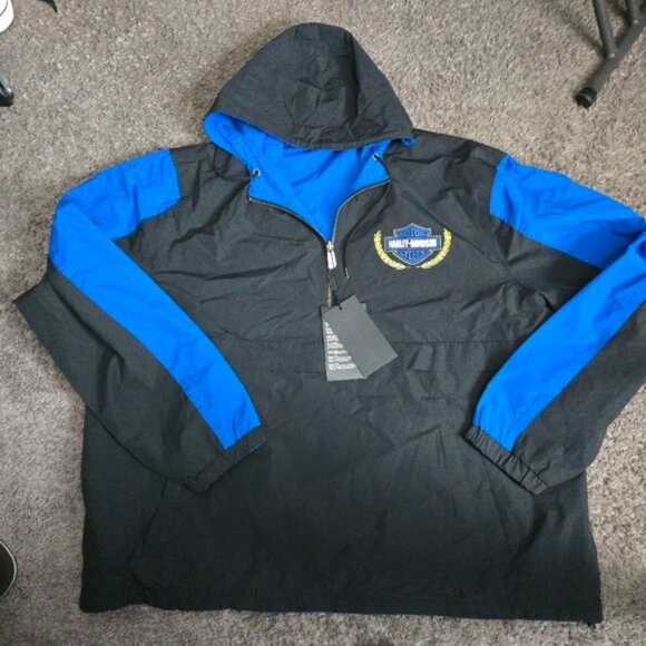 Harley-Davidson Black and Blue Racing Hoodie Men 3XL Reversible 012026 - Picture 5 of 10